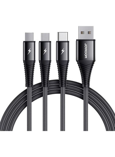 Buy Joyroom S-1230G4 3In1 (Lightning + Type-C + Micro) Fast Charging And Data Cable 1.2M - Black Black in Egypt