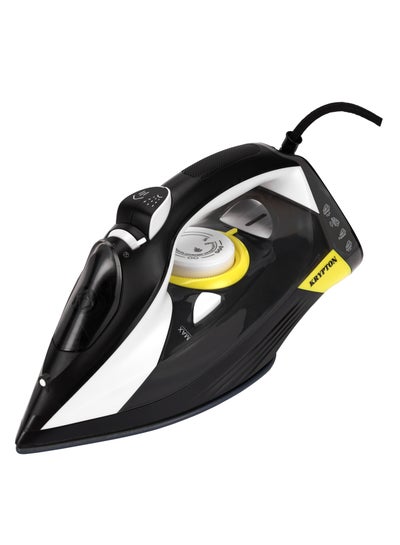 اشتري Steam Iron Ceramic Sole Plate,Wet and Dry Steam Iron Box with Ceramic Soleplate and Self-Cleaning Function 300 ml 2200 W KNSI6446 black في الامارات