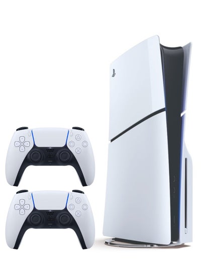 Buy PlayStation 5 Disc Console (Slim) With Extra Wireless Controller - White in UAE