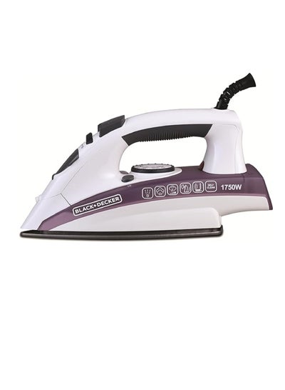Buy Steam Iron - Ceramic Coated Soleplate With Anti Calc Drip Self Clean And Auto Shutoff - Removes Stubborn Creases Quickly Easily 250 ml 1750 W X1750 White/Purple in Egypt