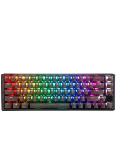 Buy One 3 SF Aura Clear Black Arabic Layout RGB LED Mechanical Keyboard Red Switch Black in UAE