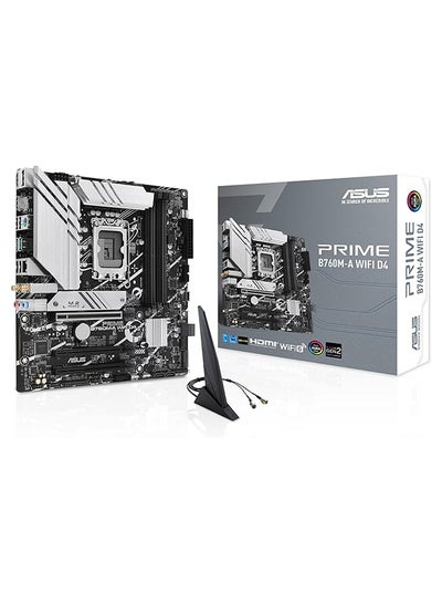 Buy PRIME B760M-A WIFI D4 LGA1700 mATX Motherboard, Intel B760 Chipset, 4x DDR4 DIMM, Up to 128GB Max Memory, Wi-Fi 6 / 2.5Gb ETH / BT v5.2, PCIe 4.0, USB 3.2 Type-C, 2*M.2 HDMI/DP | 90MB1CX0-M0EAY0 Black in Saudi Arabia