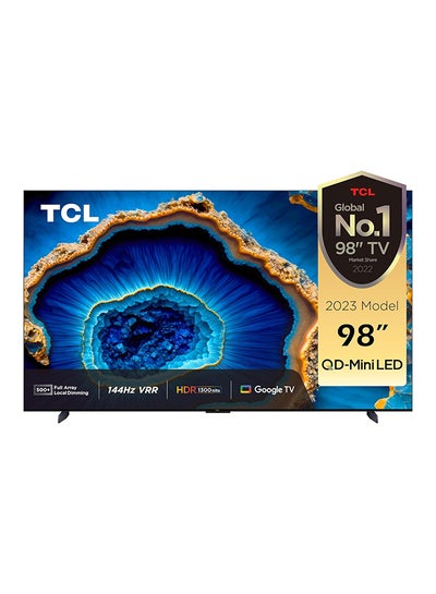 Buy 98 Inch TV 4K QD-Mini LED Smart Google TV Game Master 2.0 Dolby Vision IQ-Atmos HDR 1600 Nits Peak IMAX Enhanced 144HZ VRR - (2023 Model) 98C755 Black in Saudi Arabia