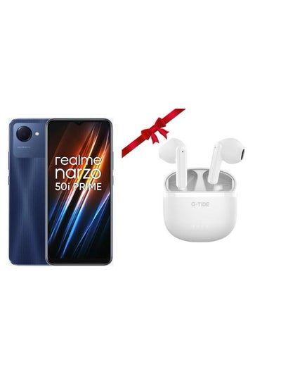 Buy Realme Narzo 50i Prime Dark Blue 3 GB RAM +32 GB Storage-Middle East Version with a gift G-TiDE L1 True Wireless Earbuds ( Color of the gift may vary white or Black ) in Egypt