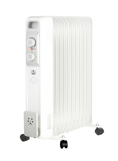Buy Oil Heater  With 11 Fins 2500 W E07004 White in Saudi Arabia