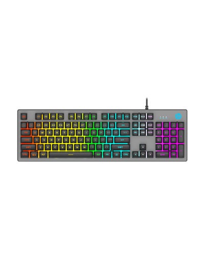 Buy K500Y Backlit Membrane Wired Gaming Keyboard, Backlit Mixed Color Lighting, Metal Panel with Logo Lighting, 26 Anti-Ghosting Keys, and Windows Lock Key Black in UAE