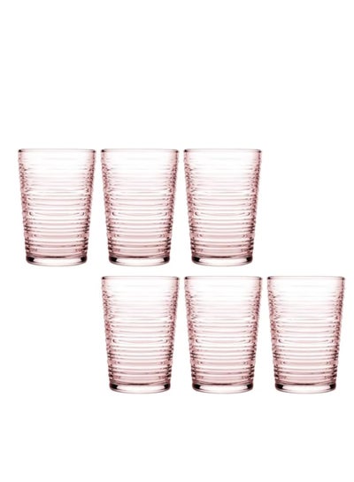 اشتري Pasabahce Juice and Water Cups Set of 6 -Granada- (290ml)- Pink-Turkey Origin pink في مصر