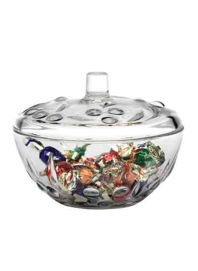 Buy Pasabahce Glass Sugar and Candy Bowl with Glass Lid-Perla -(14cm)-Turkey Made clear 14cm in Egypt