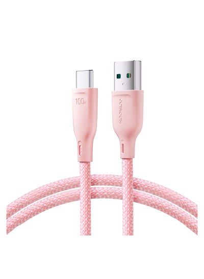 Buy JOYROOM SA34-AC6 100W USB إلى USB-C / Type-C Fast Charging 1 meter Pink in Egypt