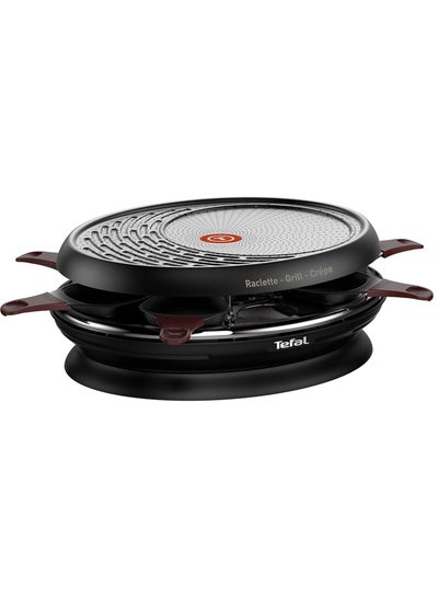 اشتري Store'In Raclette Grill And Crepe 8 Pans Storage In Device Non-Stick Coating Dishwasher Safe RE3200 Black في الامارات