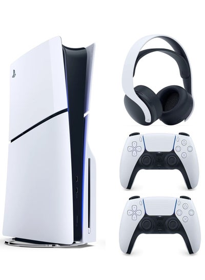 اشتري PlayStation 5 Slim Disc Version With Extra DualSense Wireless Controller And Pulse 3D Headset في السعودية