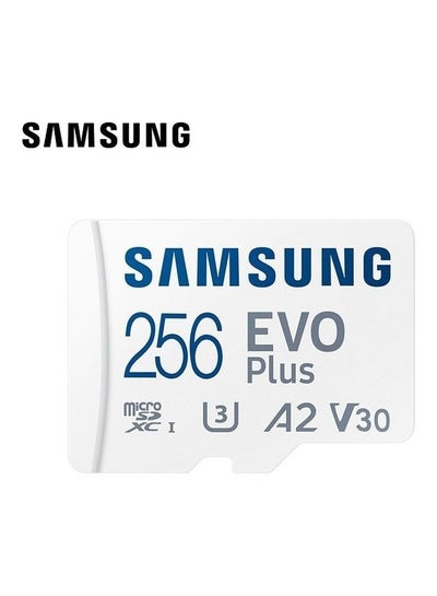 Buy Samsung EVO Plus 256GB SD Card with Adaptor Micro Sd Card Memory Card Up to 130MB/s Expanded Storage For PS5 PS4 Switch Gaming Tablets Smart Phones Camera Security Camera GoPro Done Dash Cam 256 GB in Egypt