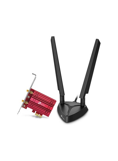 اشتري WiFi 6E AX5400 PCIe Card Archer TXE75E Tri Band Wireless Adapter With Bluetooth 5.2 WPA3 MU MIMO OFDMA Heat Sink Low Profile Bracket Supports Windows 1064bit Red في الامارات