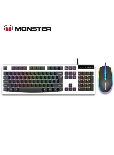 Buy KM1 PRO Wired RGB Light Keyboard & Mouse Set  Laptop - Black in Egypt