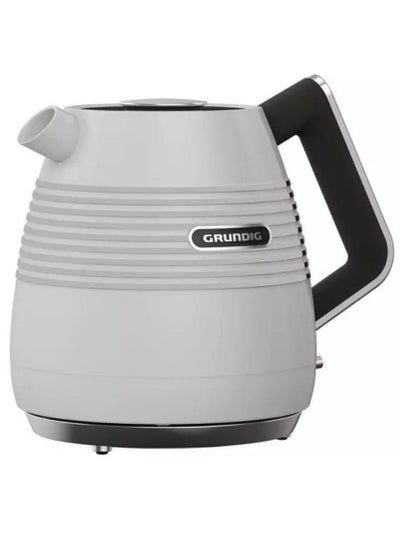 اشتري Grundig Kettle -  360 degree Rotating Base, cordless, Retro Inspire design with chrome body work & Creme Color, Removeable Lid and easy pour spout, 3 Pin Plug. 1.7 L 3000 W WK7850C White/Stainless Steel في الامارات