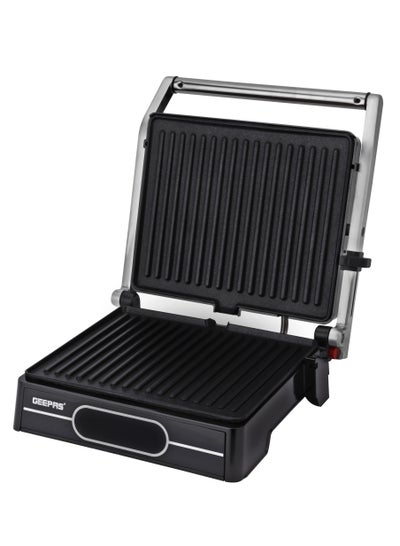 اشتري 4-Slice Grill Maker / Non-Stick Plates for Easy Release and Quick Cleanup/ Digital Control Temperature with 9 Levels Manual Adjustable Height 2000 W GGM36557 Black في السعودية