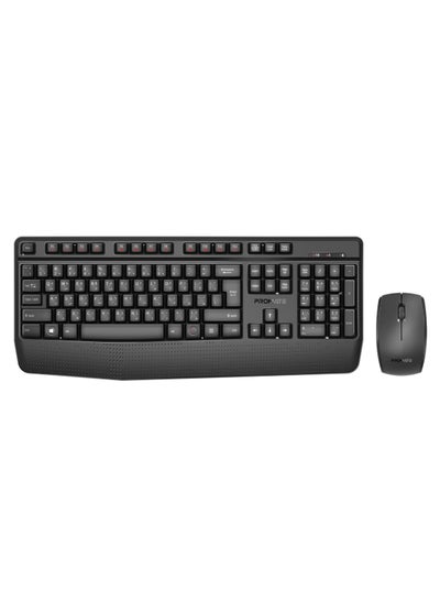 Buy Wireless Keyboard And Mouse Combo, Ergonomic Angled 2.4Ghz Wireless Keyboard With 1200 DPI Ambidextrous Mouse, Wrist Rest, Nano USB Receiver, Media Keys, For iMac, MacBook Air, ASUS, ProCombo-14 Black in UAE