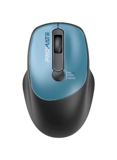 اشتري Wireless Mouse, EZGrip Ergonomic Ambidextrous 2.4GHz Wireless Mice With Adjustable 1600DPI, 6 Million Keystrokes, Nano USB Receiver, 10M Range And 120-hour Working Time For Laptops, PC, UniGlide Blue في الامارات