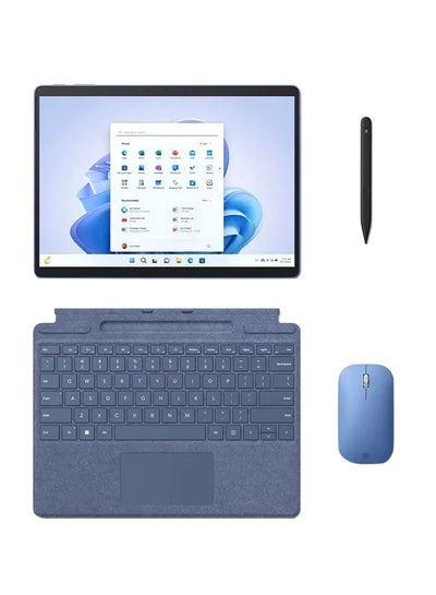 Buy Surface Pro 9 Convertible Laptop With 13-Inch Touch Screen Display, Core i5-1235U-EVO Processor/8GB RAM/256GB SSD/ Windows 11/Intel Iris Xe Graphics/ English/Arabic Blue in Saudi Arabia