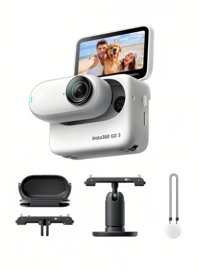 اشتري Go 3 (64Gb) Action Kit – Small And Lightweight Action Camera, Portable And Versatile, Hands-Free POV, Mount Anywhere, Stabilization, Multifunctional Action Pod, Waterproof, For Travel, Sports في السعودية