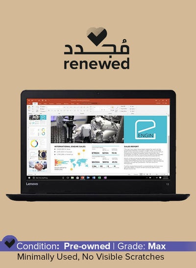 Buy Renewed - ThinkPad 13 Laptop With 13.3-Inch HD Display,Intel Core i5-6th Gen Processor/8GB DDR4 RAM/256GB SSD/Windows 10 Pro English Black in Saudi Arabia