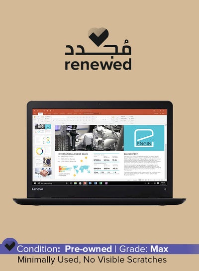 اشتري Renewed - ThinkPad 13 Laptop With 13.3-Inch HD Display,Intel Core i3/6th Gen Processor/8GB DDR4 RAM/256GB SSD/Windows 10 Pro English Black في السعودية