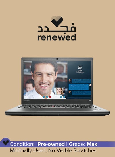اشتري Renewed - T440 ThinkPad Laptop With 14.1 Inch Display,Intel Core i5-4th Gen/8GB DDR3L RAM/256GB SSD, Windows 10 Pro English/Arabic Black في السعودية