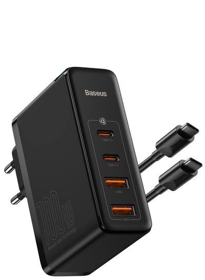 Buy USB C Charger 100W, 4-Ports PD PPS Power Supply Fast Charger With GaN, Charging Adapter For MacBook Pro/Air, iPhone 15/14/13/12, iPad Pro, Galaxy S23, Laptop, Steam Deck, Apple Watch Etc Black in UAE