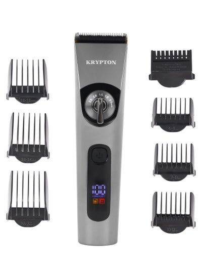 Buy Professional Hair And Beard Trimmer, Rechargeable With High-Capacity Li Battery And 4 Hours Working Time, Quick Charge- KNTR5467 Grey in UAE