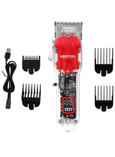 Buy Rechargeable Professional Hair Clipper With High-Capacity Battery And Fast Charging - KNTR5299 Red in UAE