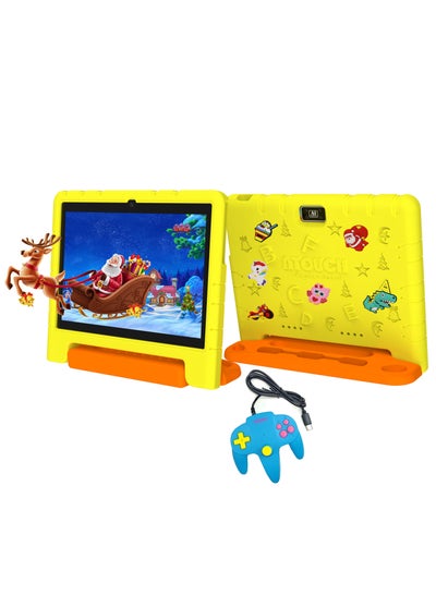 اشتري 10.1 Inch Android 12 Kids Tablet Dual Sim Wifi Dual Camera And Zoom App Supported With Convertible Eva Case Stand And Gamepad Early Education Tab في الامارات