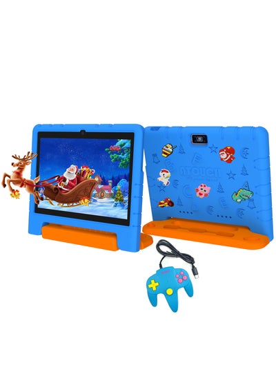 اشتري 10.1 Inch Android 12 Kids Tablet Dual Sim Wifi Dual Camera And Zoom App Supported With Convertible Eva Case Stand And Gamepad Early Education Tab في الامارات