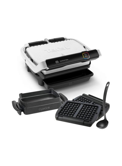 Buy OptiGrill Elite Electric Contact Grill With Waffle Plates And Ladle With Snacking And Baking Tray 12 Automatic Programs Touch Screen Bundle 2000 W GC750D+XA7248+XA7258 Black & Silver in UAE
