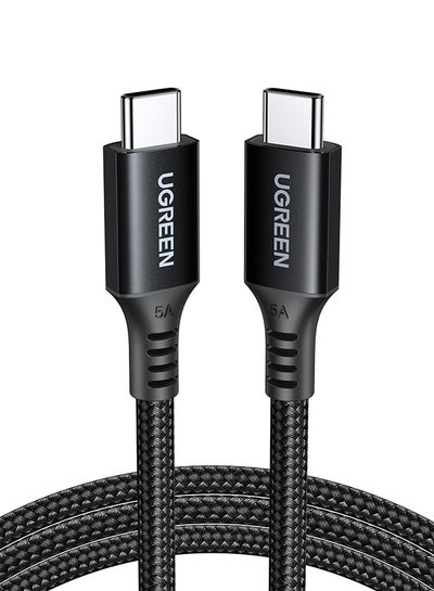 اشتري كيبل شحن USB C سريع 100 واط بطول 3 متر، كيبل شحن سريع PD3.0 SCP BC1.2 5 امبير، كيبل type C مضفر لاجهزة ايباد ميني 6، ماك بوك برو، اير، ايباد برو 12.9 انش، سلسلة ايفون 15،سامسونج S23+، هواوي P60، الخ أسود في السعودية