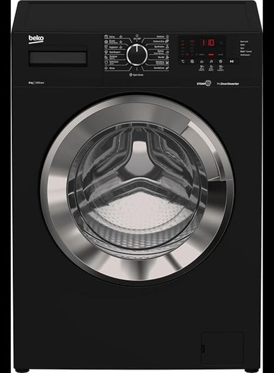 اشتري Washer 8 kg 1200 rpm -digital screen- black -xl chrome door -(xpress) 8 kg WTV 8612XMCI black في مصر