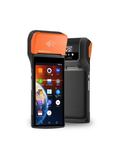 Buy Sunmi device for printing bills and POS services with Android system orange in Saudi Arabia