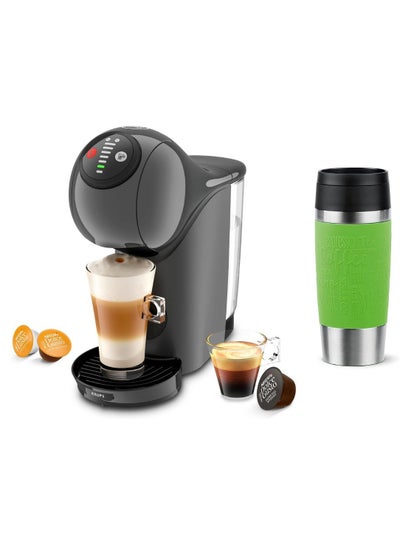 اشتري Dolce Gusto Genio S Coffee Capsule Machine By Krups With Emsa 0.36L 15 Bar Ultra-Compact High Pressure Over 30 Coffee Creations Selectable Drink Size Auto Shut-Off 0.8 L 1500 W KP240B+N2020700 Black/Lime في الامارات