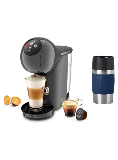 Buy Dolce Gusto Genio S Coffee Capsule Machine  By Krups With Emsa 0.3L 15 Bar Ultra-Compact High Pressure Over 30 Coffee Creations Selectable Drink Size Auto Shut-Off 0.8 L 1500 W KP240B+N2160800 Black & Blue in UAE