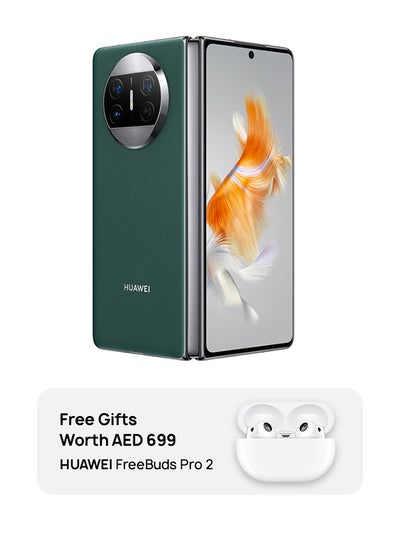 اشتري Mate X3 Dual SIM Dark Green 12GB RAM 512GB 4G lTE With Freebuds Pro2 - Middle East Version في الامارات