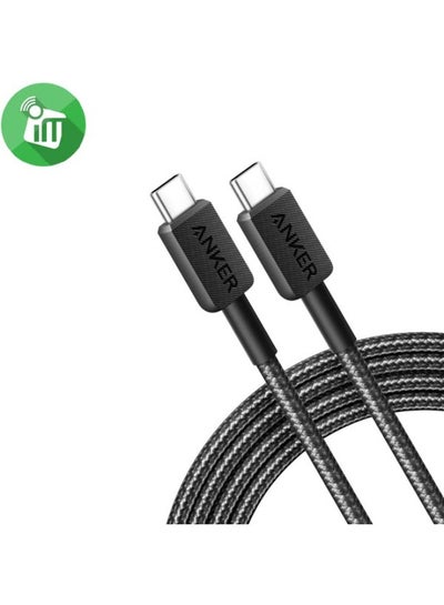Buy Anker A81F6 322 USB-C to USB-C Cable Braided (6ft/1.8m) Black in Egypt