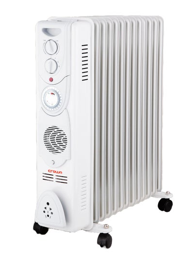 Buy HT-393 Crownline 13-Fins Oil Filled Radiator Heater 1000 W HT-393 White in UAE