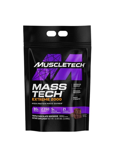 Buy MuscleTech Mass Tech Extreme 2000 Triple Chocolate Brownie 12lbs US (RB) in UAE