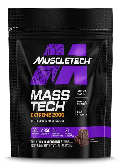 Buy MuscleTech Mass Tech Extreme 2000 Triple Chocolate Brownie 6lbs US (RB) in Saudi Arabia