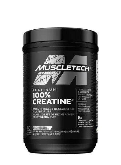 Buy Muscletech  Platinum 100%  Creatine Unflavoured 80 Servings 400g in UAE