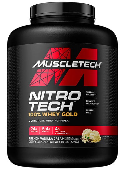 Buy NitroTech 100% Whey Gold French Vanilla Cream 5lbs 2.27kg in Saudi Arabia