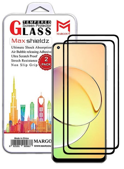 اشتري 2 Pack For Realme 10 Screen Protector 9H Hardness Scratch Resistance Screen Protector 3D Tempered Glass Film Ultra HD Easy Install Case Friendly Glass Clear في الامارات