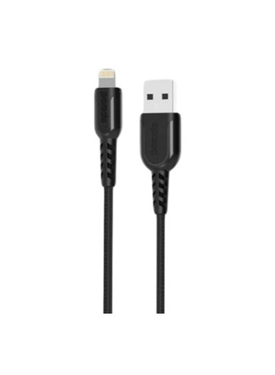 Buy Porodo Metal Braided Lightning Cable 1.2 Meter Black in Egypt