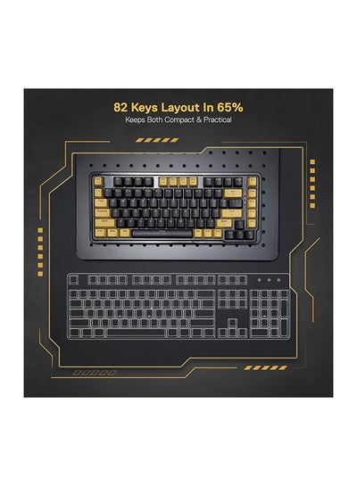 اشتري K649 78% Wired Gasket RGB Gaming Keyboard, 82 Keys Layout Hot-Swap Compact Mechanical Keyboard w/Hot-Swappable Socket, Sound Absorbing Foam, Quiet Custom Linear Switch في الامارات