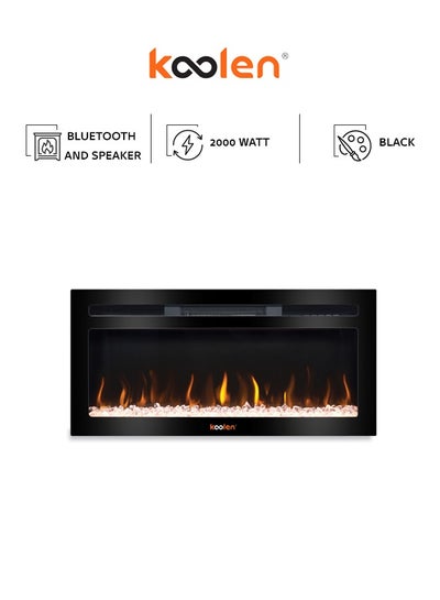 Buy LED Fireplace Heater With Bluetooth And Speaker 2000 W 807102036 Black in Saudi Arabia