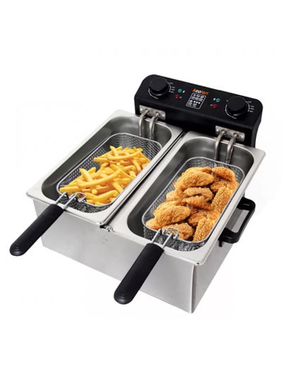 Buy Stainless Steel Deep Oil Fryer Double Basket 6 L 2800 W 816.102.013 Black/Silver in Saudi Arabia